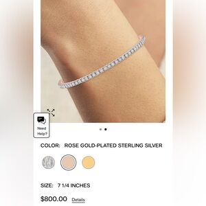 Macy’s 1/2 ct. total weight Diamond Tennis Bracelet Rose Gold Plated